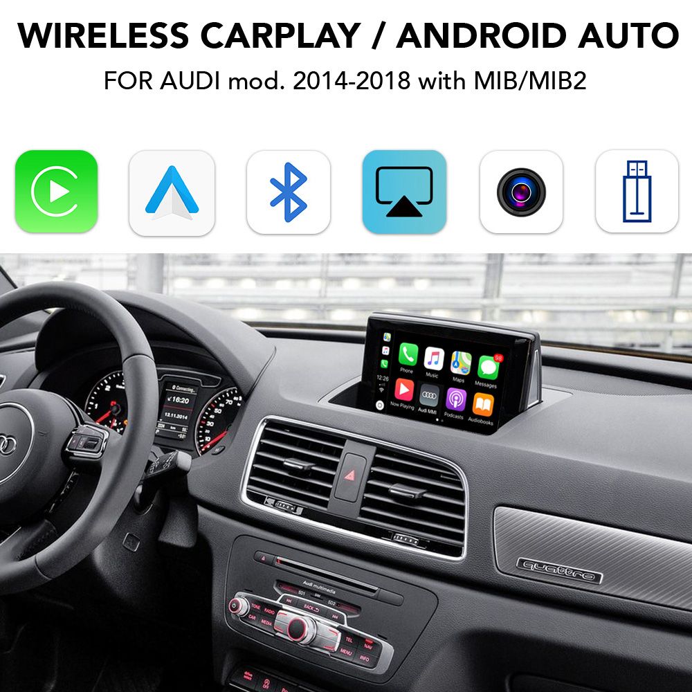 Βλησαρούλης Car Center - DIGITAL IQ AD 013W CPA (WIRELESS CARPLAY / ANDROID AUTO BOX with 2 CAMERA IN for AUDI mod. 2014-2022 with MMI 3G+/MIB/MIB2)