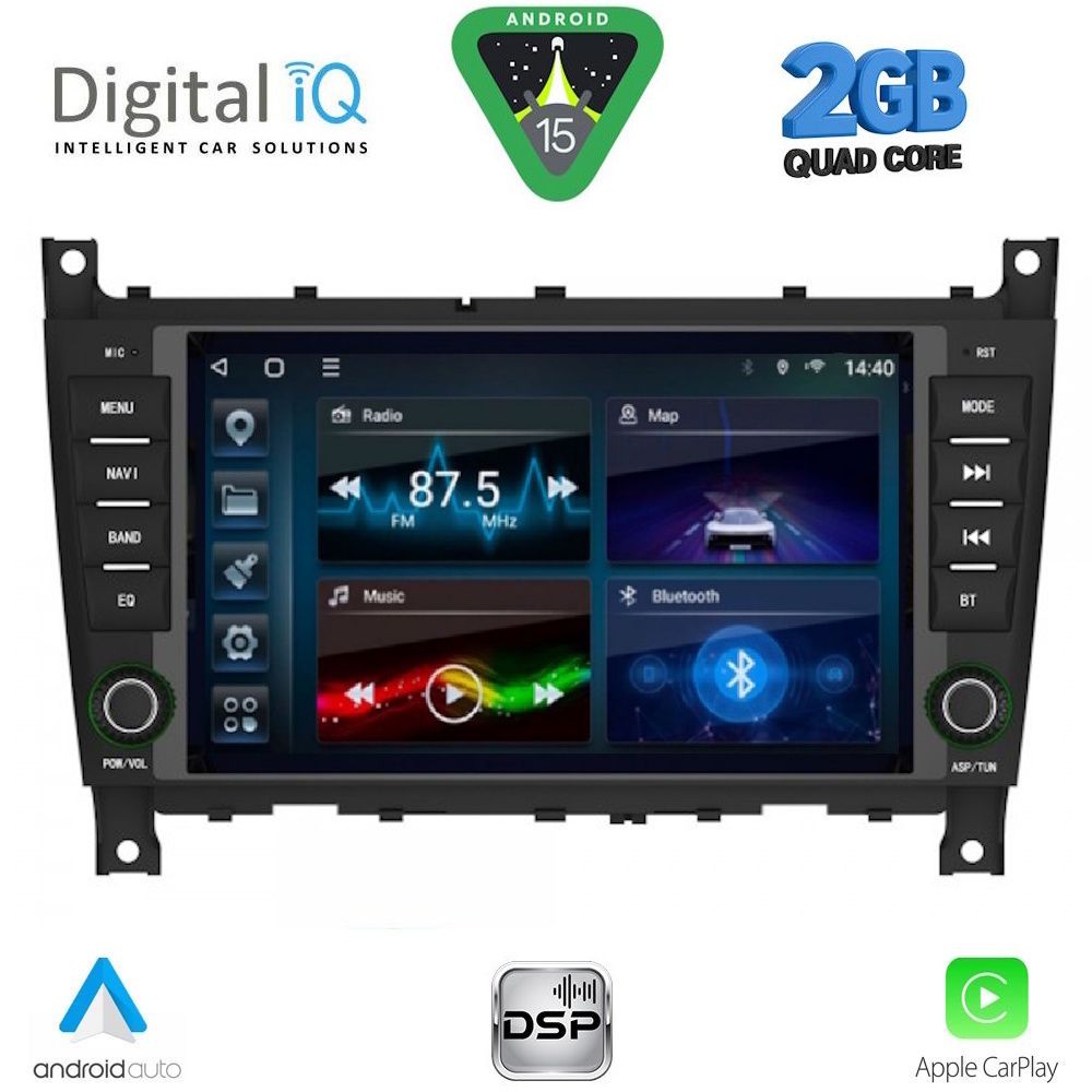 Βλησαρούλης Car Center - DIGITAL IQ BLD 093_CPA (7" DECK) MULTIMEDIA SYSTEM for MERCEDES C (W203) - CLK (W209) mod. 2004-2008