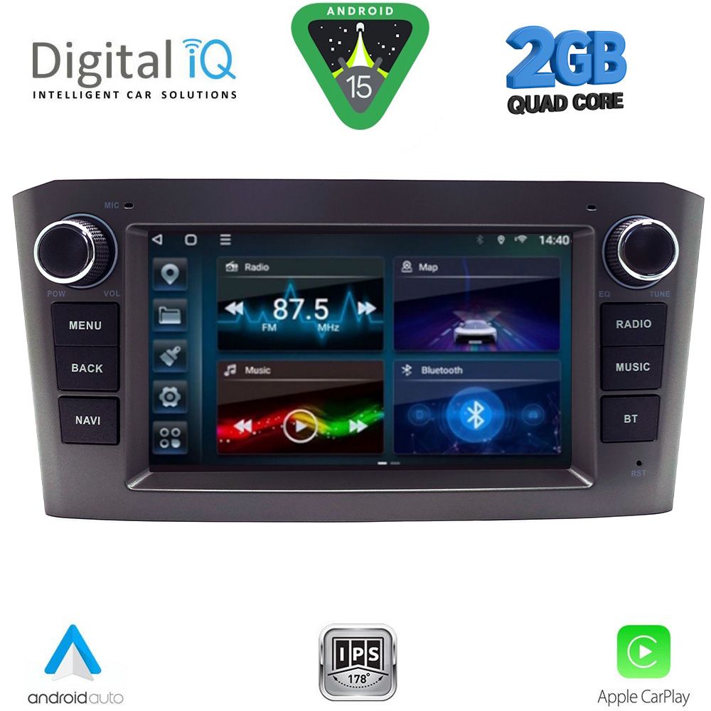 Βλησαρούλης Car Center - DIGITAL IQ BLD 225BL_CPA (7" DECK) MULTIMEDIA OEM for TOYOTA AVENSIS (T25) mod. 2003-2009 (BLACK)