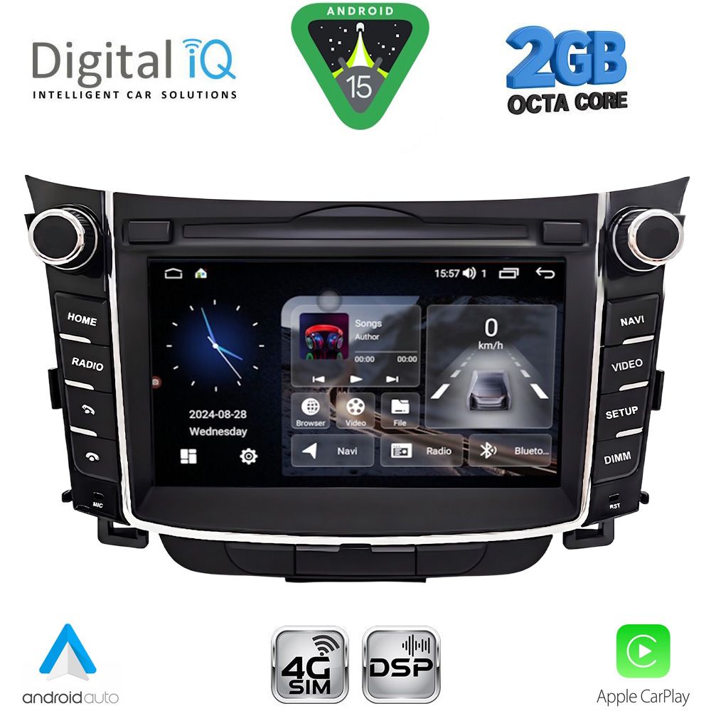 Βλησαρούλης Car Center - DIGITAL IQ BLF 326_CPA (7" DECK) MULTIMEDIA OEM for HYUNDAI i30 mod. 2012-2017