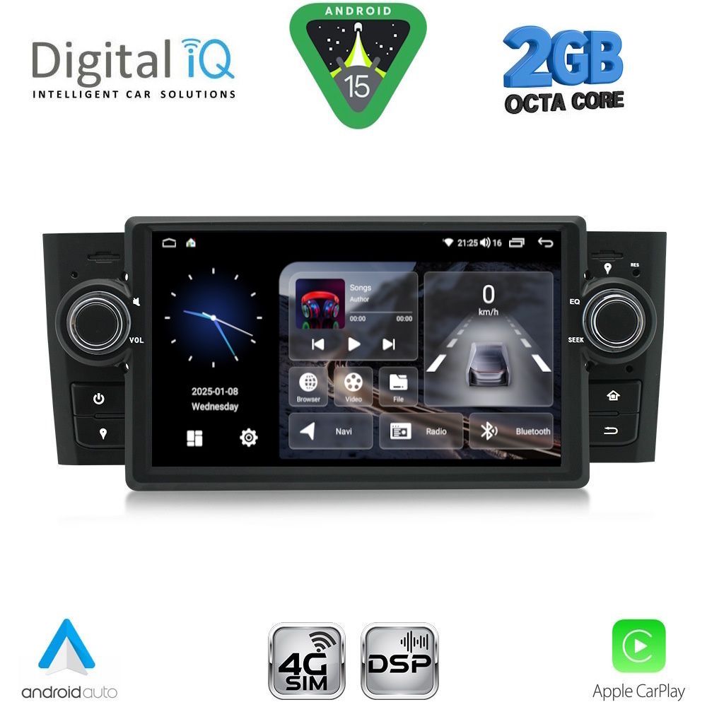 Βλησαρούλης Car Center - DIGITAL IQ BLF 363_CPA (7" DECK) MULTIMEDIA SYSTEM for FIAT GRANDE PUNTO mod. 2005-2012