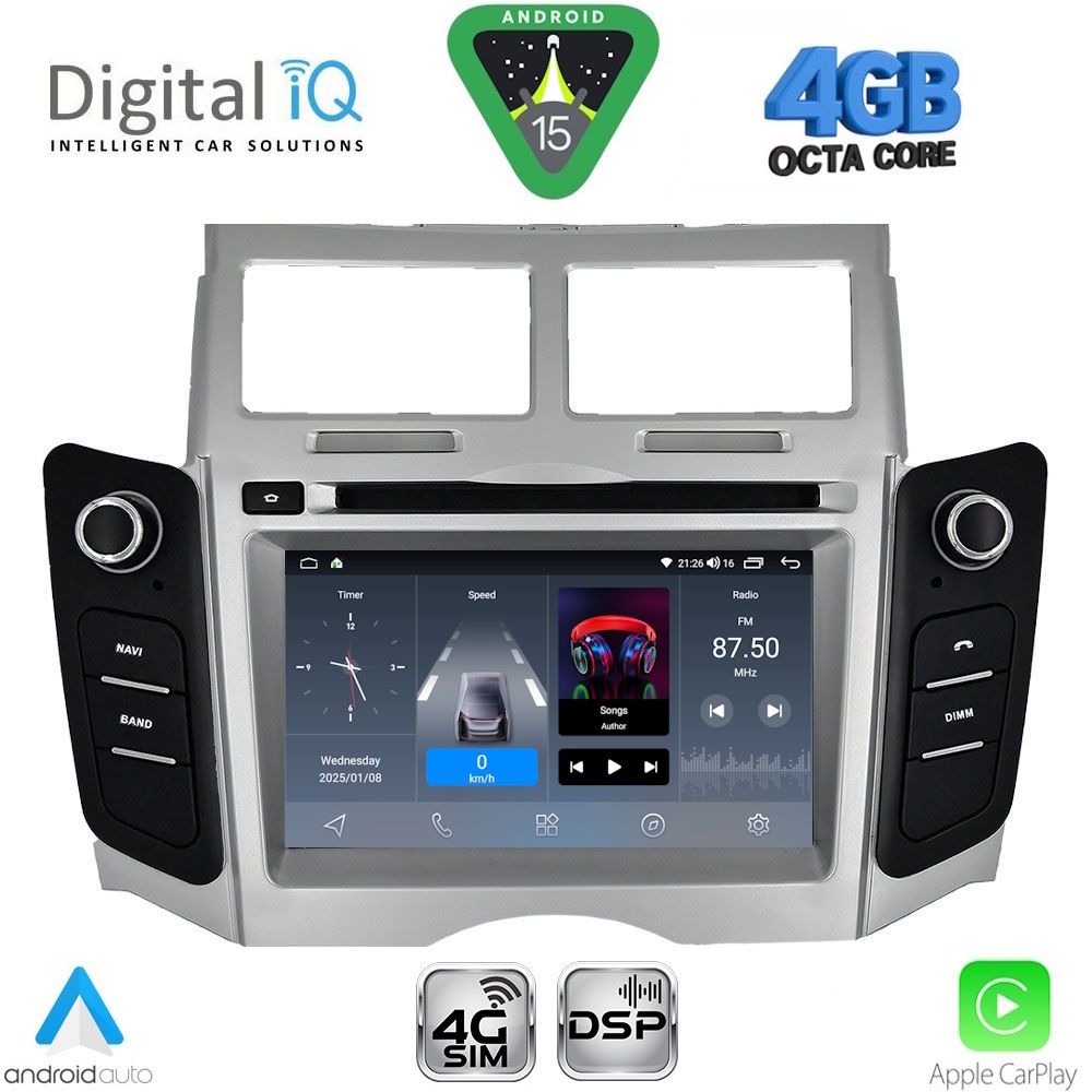 Βλησαρούλης Car Center - DIGITAL IQ BLG 429_CPA (7″ DECK) MULTIMEDIA OEM for TOYOTA YARIS mod. 2006-2011