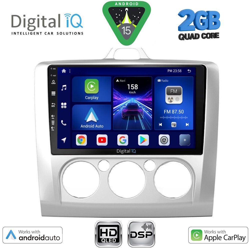 Βλησαρούλης Car Center - DIGITAL IQ BXC 3156SL_CPAA A/C (9inc) MULTIMEDIA TABLET for FORD FOCUS mod. 2005-2012 (SILVER)