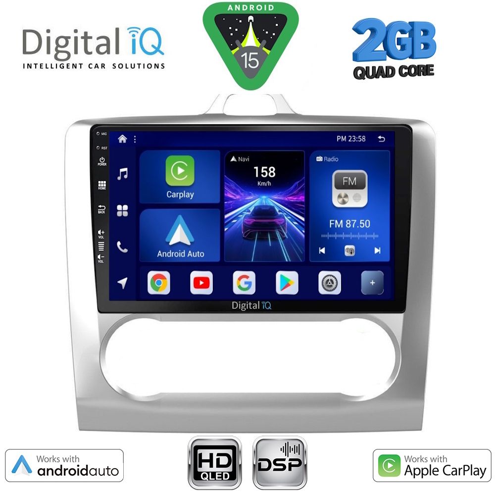 Βλησαρούλης Car Center - DIGITAL IQ BXC 3156SL_CPAA CLIMA (9inc) MULTIMEDIA TABLET for FORD FOCUS mod. 2005-2012 (SILVER)