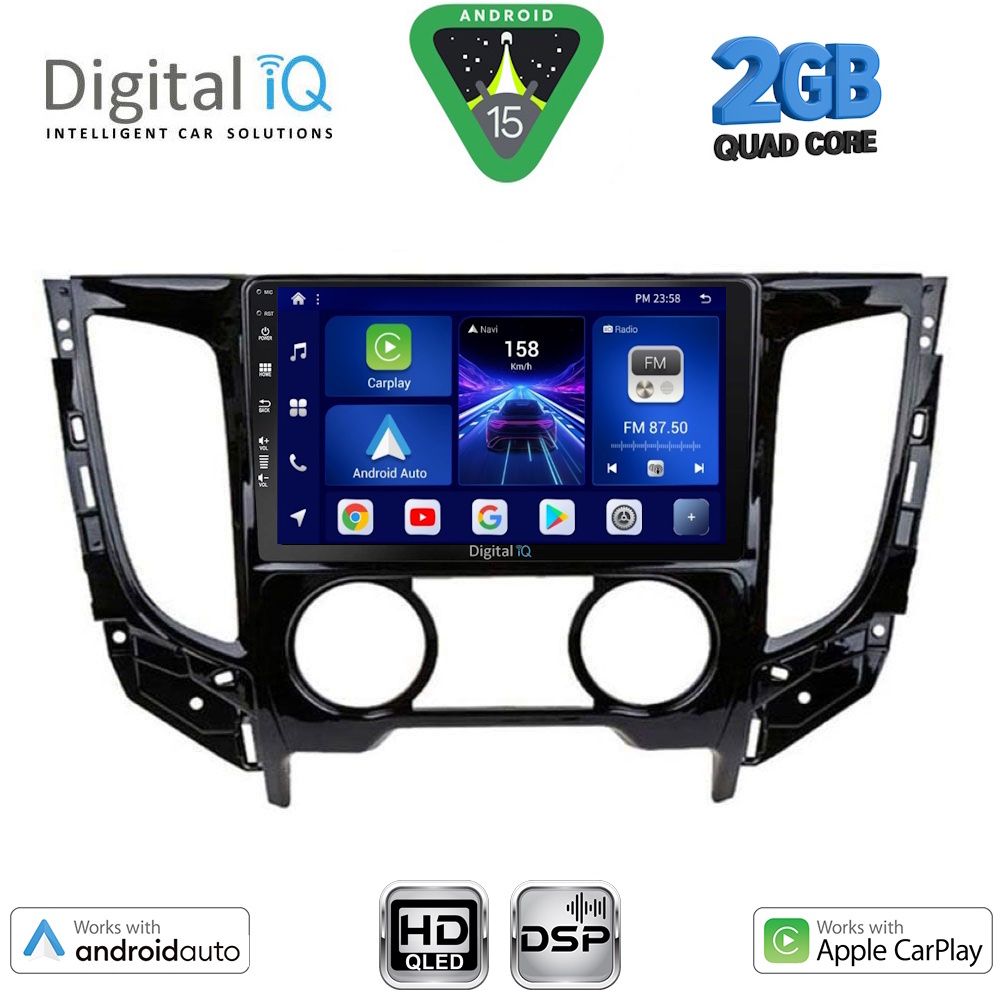 Βλησαρούλης Car Center - DIGITAL IQ BXC 3437_CPAA A/C (9inc) MULTIMEDIA TABLET for MITSUBISHI L200 mod. 2015-2019 with A/C