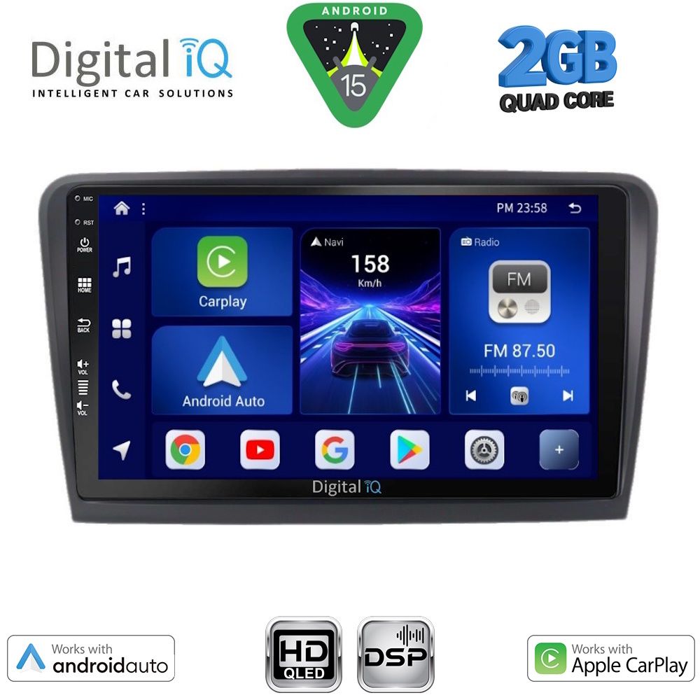 Βλησαρούλης Car Center - DIGITAL IQ BXC 3601_CPAA (9inc) MULTIMEDIA TABLET for SKODA RAPID  mod. 2012-2023