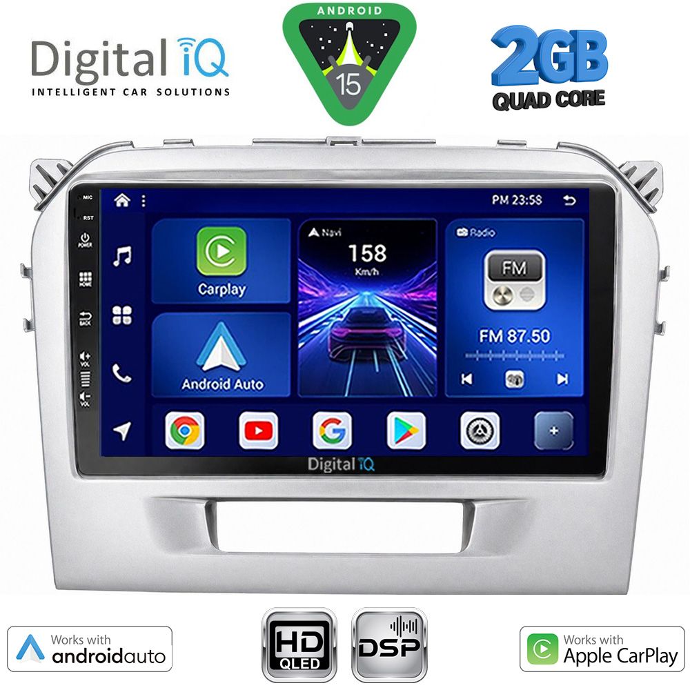 Βλησαρούλης Car Center - DIGITAL IQ BXC 3697SL_CPAA (9inc) MULTIMEDIA TABLET for SUZUKI VITARA mod. 2016-2025 (SILVER)