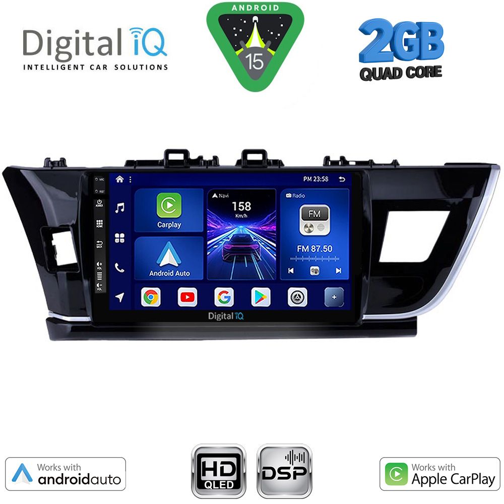 Βλησαρούλης Car Center - DIGITAL IQ BXC 3714BIG_CPAA (10inc) MULTIMEDIA TABLET for TOYOTA COROLLA mod. 2013-2016