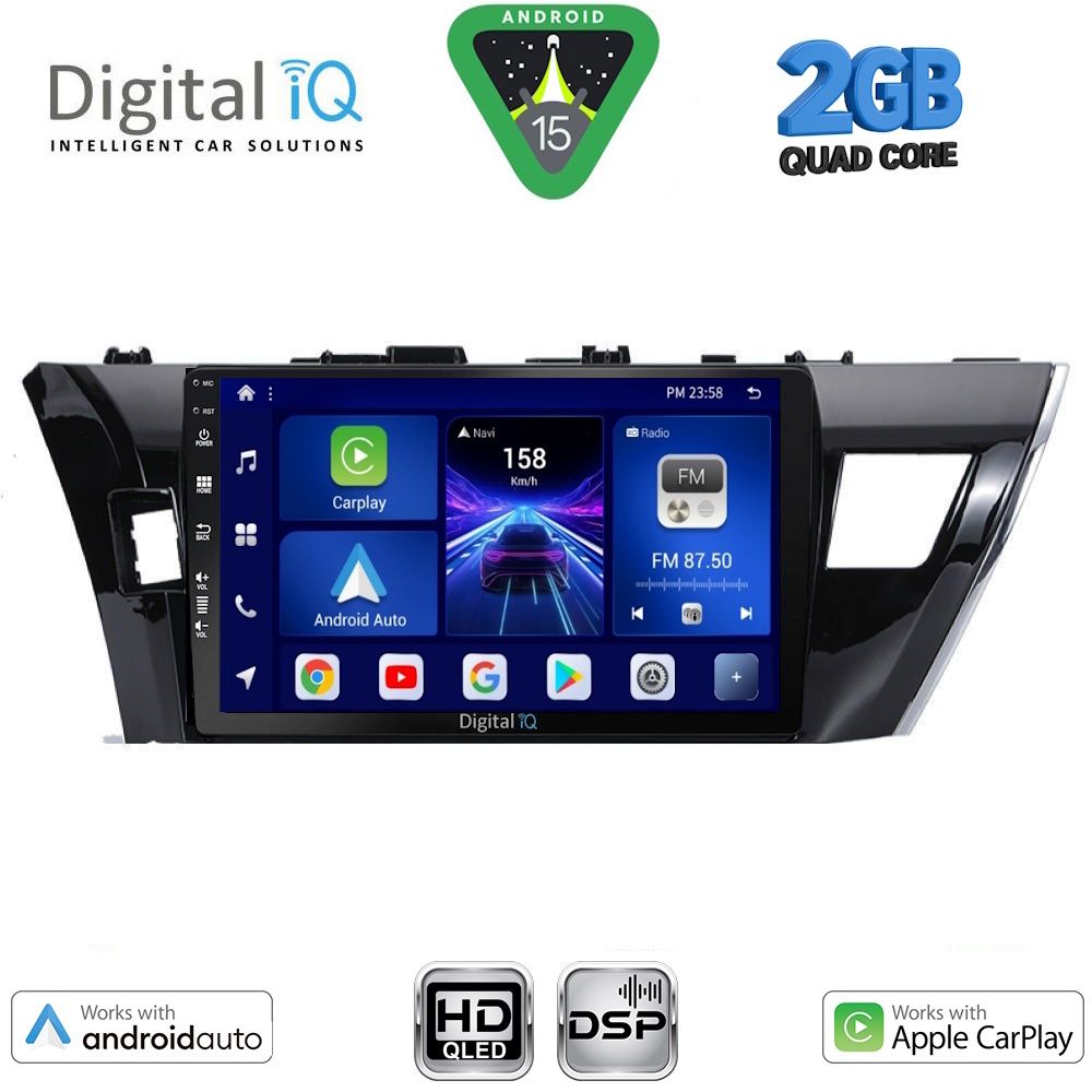 Βλησαρούλης Car Center - DIGITAL IQ BXC 3714SM_CPAA (10inc) MULTIMEDIA TABLET for TOYOTA COROLLA mod. 2013-2016