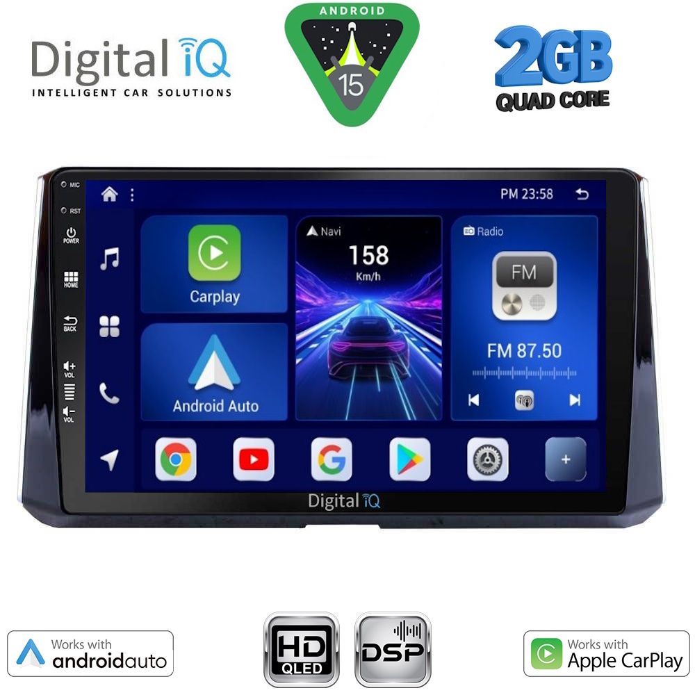 Βλησαρούλης Car Center - DIGITAL IQ BXC 3716_CPAA (10inc) MULTIMEDIA TABLET for TOYOTA COROLLA mod. 2019-2026