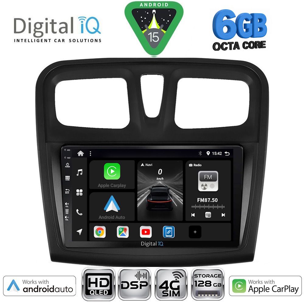 Βλησαρούλης Car Center - DIGITAL IQ BXF 17108SQ_CPAA (9inc) MULTIMEDIA TABLET for DACIA LOGAN – SANDERO mod. 2012-2019