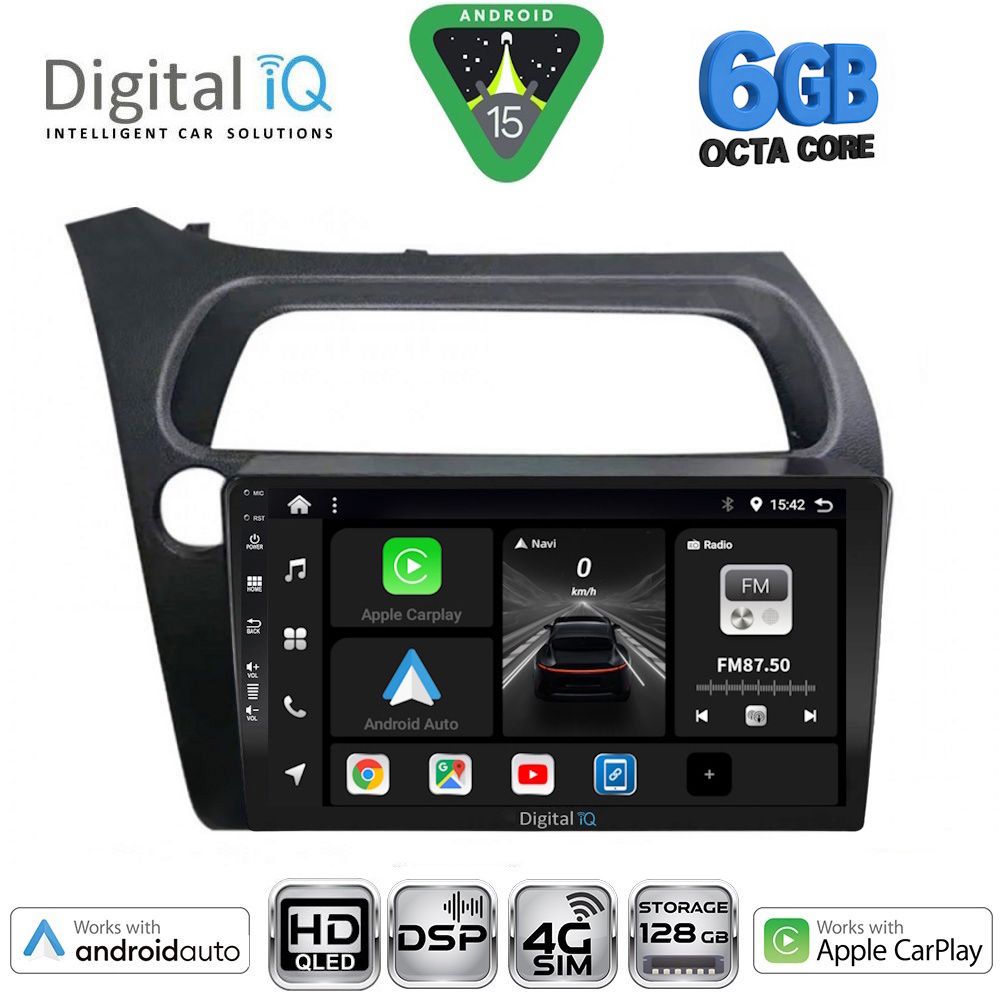Βλησαρούλης Car Center - DIGITAL IQ BXF 17189_CPAA (9inc) MULTIMEDIA TABLET for HONDA CIVIC 3D-5D mod. 2006-2012