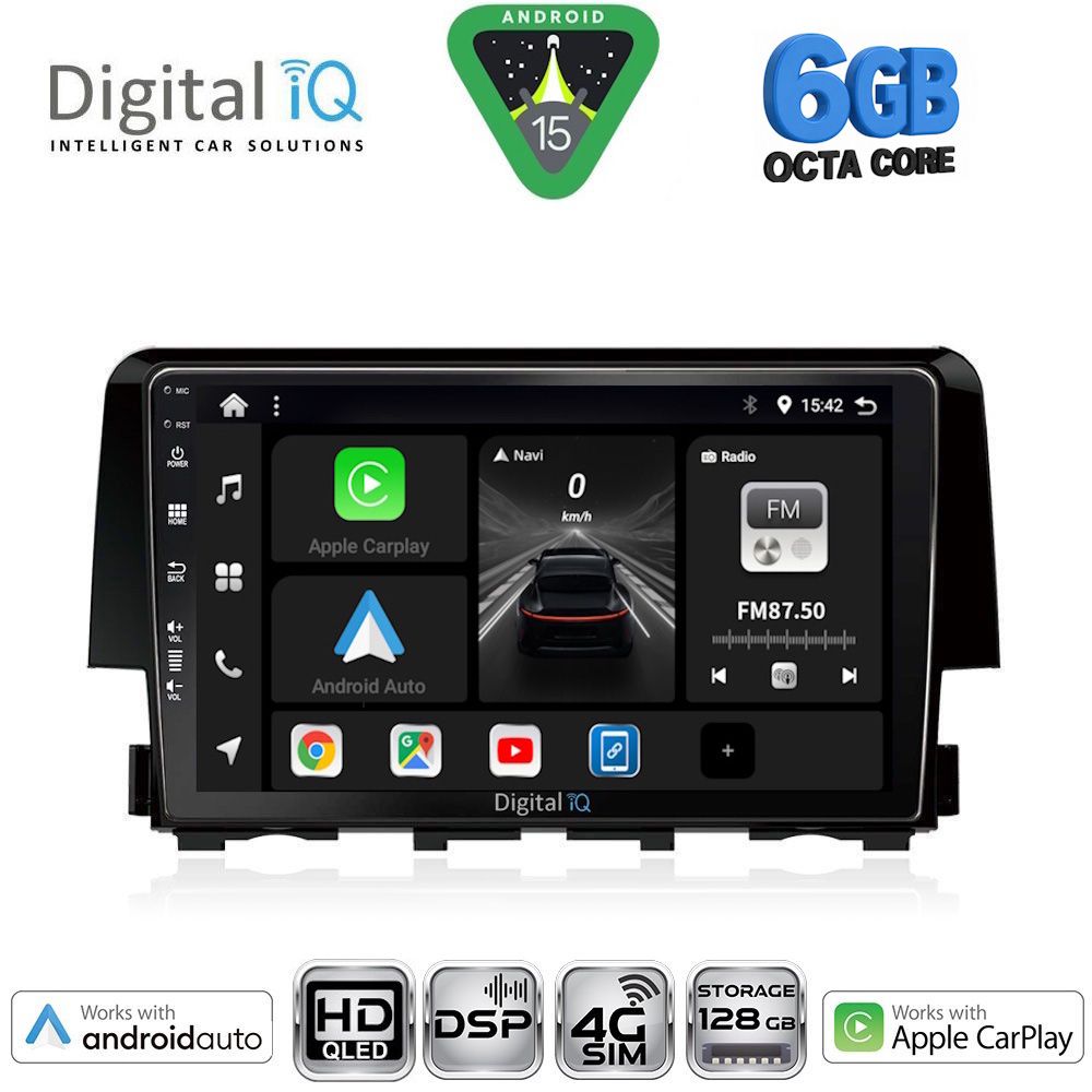 Βλησαρούλης Car Center - DIGITAL IQ BXF 17191_CPAA (9inc) MULTIMEDIA TABLET for HONDA CIVIC mod. 2016-2021