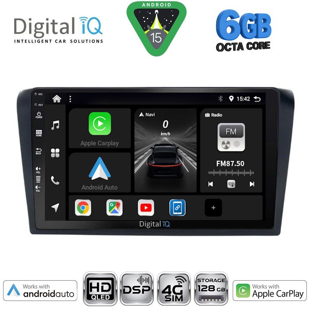 Βλησαρούλης Car Center - DIGITAL IQ BXF 17365_CPAA (9inc) MULTIMEDIA TABLET for MAZDA 3 mod. 2003-2008