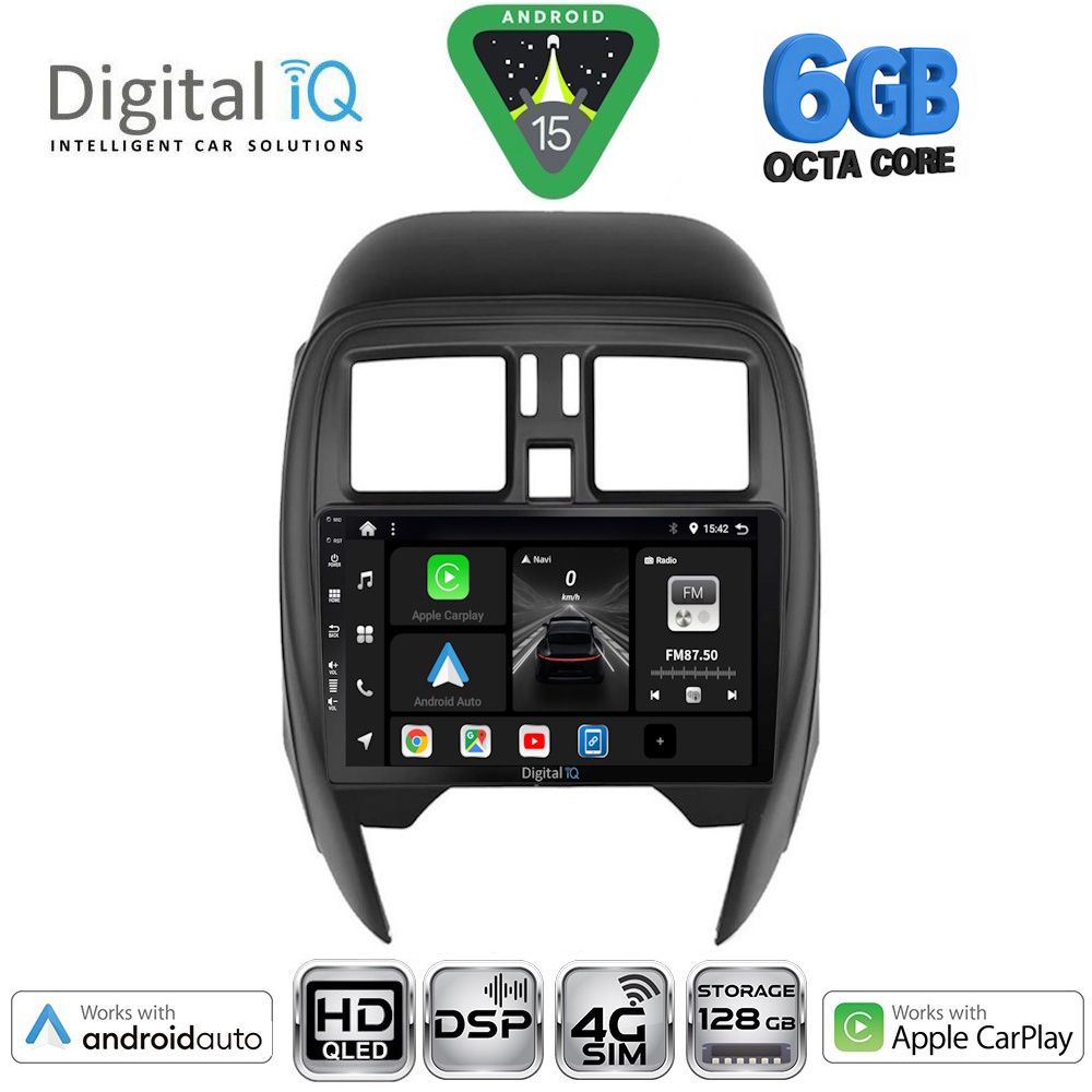 Βλησαρούλης Car Center - DIGITAL IQ BXF 17451_CPAA (SQUARE) (9inc) MULTIMEDIA TABLET for NISSAN MICRA mod. 2014-2017
