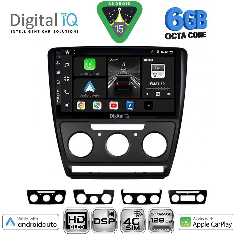 Βλησαρούλης Car Center - DIGITAL IQ BXF 17595BL_CPAA (10inc) MULTIMEDIA TABLET for SKODA OCTAVIA 5 mod. 2005-2012 (BLACK)