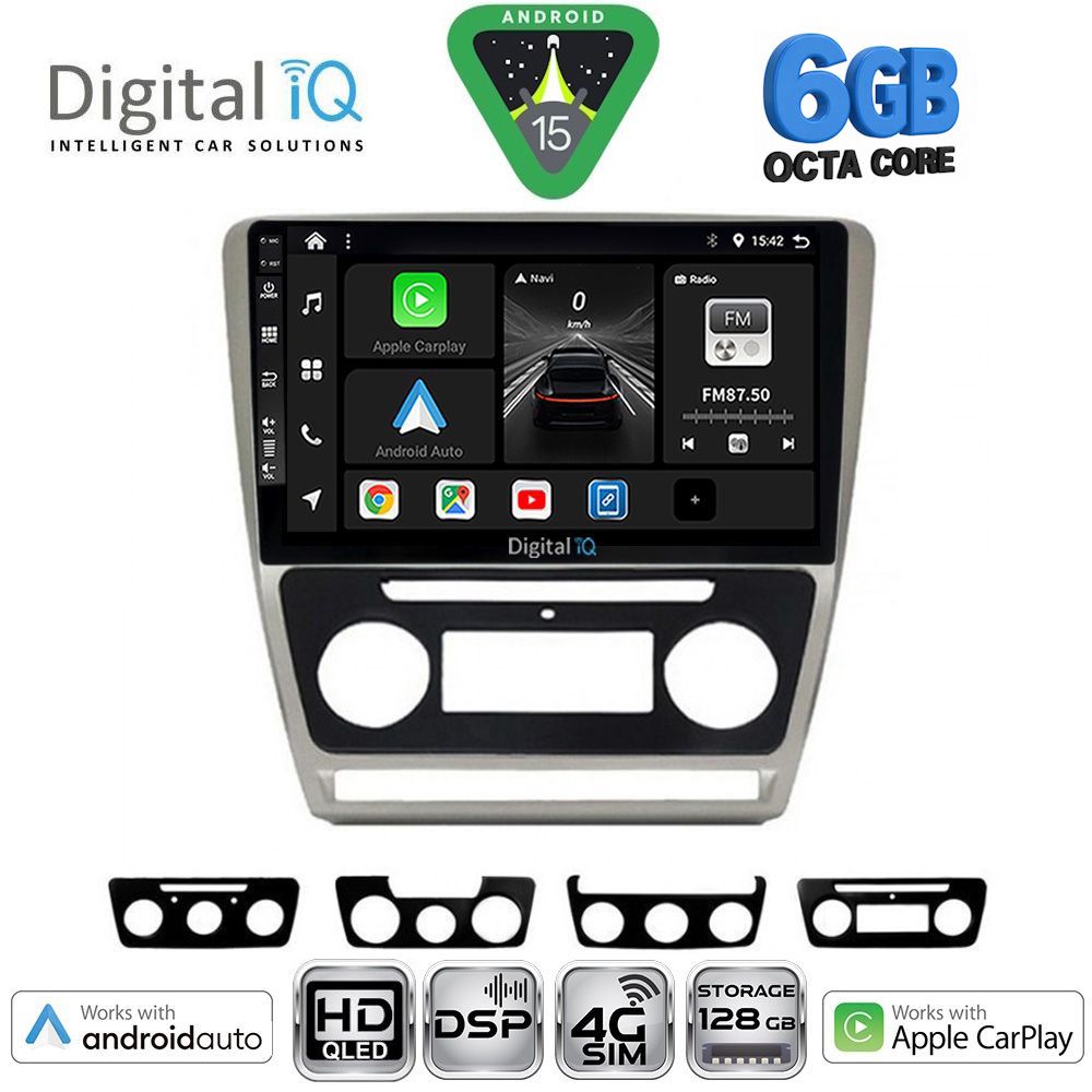 Βλησαρούλης Car Center - DIGITAL IQ BXF 17595SL_CPAA (10inc) MULTIMEDIA TABLET for SKODA OCTAVIA 5 mod. 2005-2012 (SILVER)