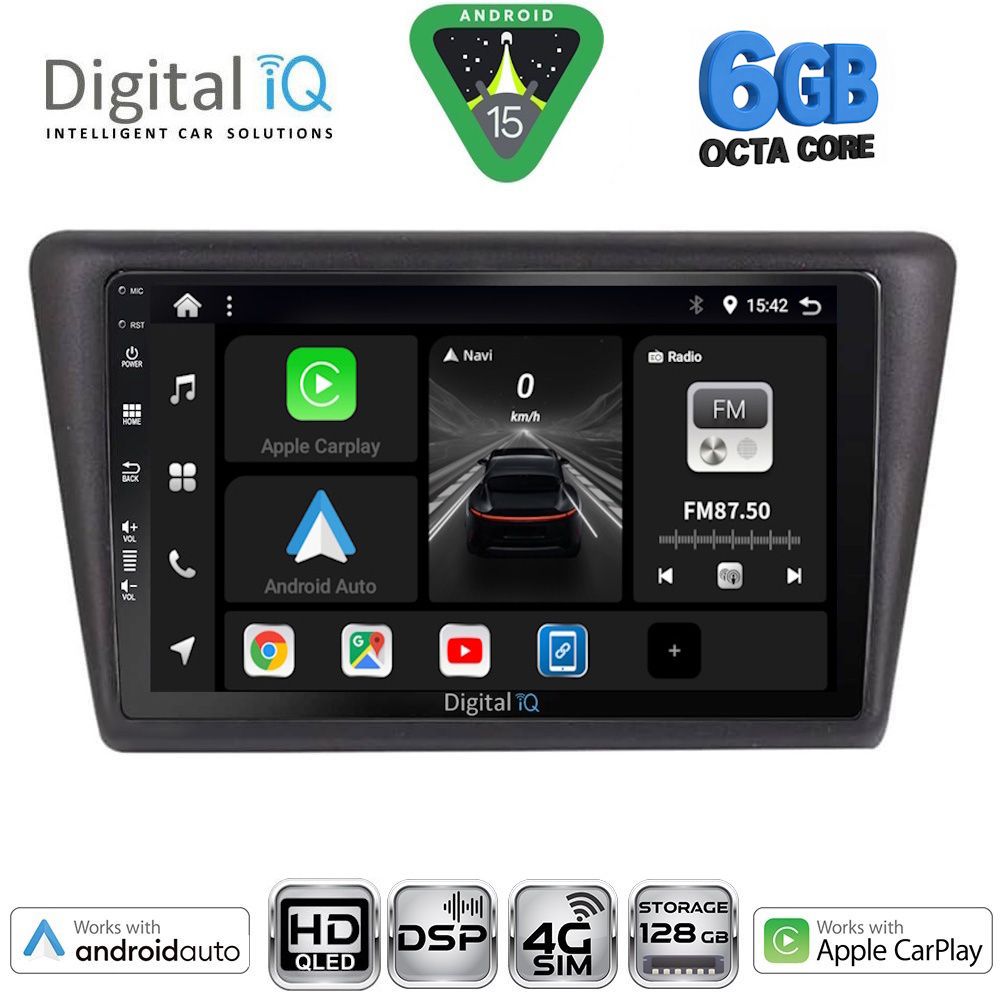 Βλησαρούλης Car Center - DIGITAL IQ BXF 17600_CPAA (9inc) MULTIMEDIA TABLET for SKODA RAPID SPACEBACK mod. 2014-2019