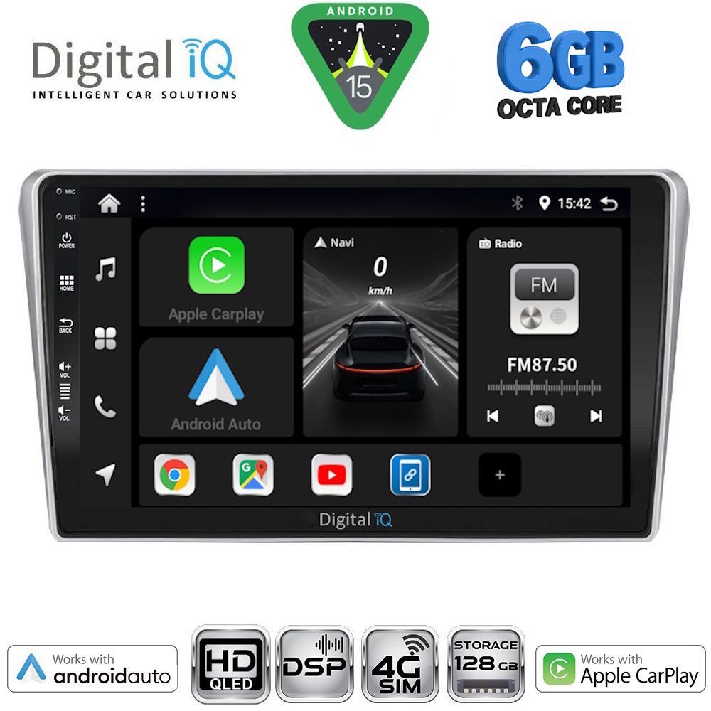 Βλησαρούλης Car Center - DIGITAL IQ BXF 17704SL_CPAA (9inc) MULTIMEDIA TABLET for TOYOTA AVENSIS (T25) mod. 2003-2009 (SILVER)