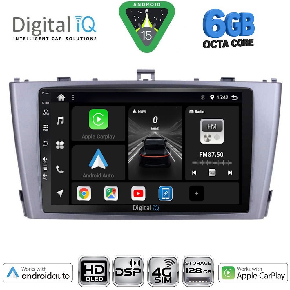 Βλησαρούλης Car Center - DIGITAL IQ BXF 17705SL_CPAA (9inc) MULTIMEDIA TABLET for TOYOTA AVENSIS (T27) mod. 2009-2015 (SILVER)