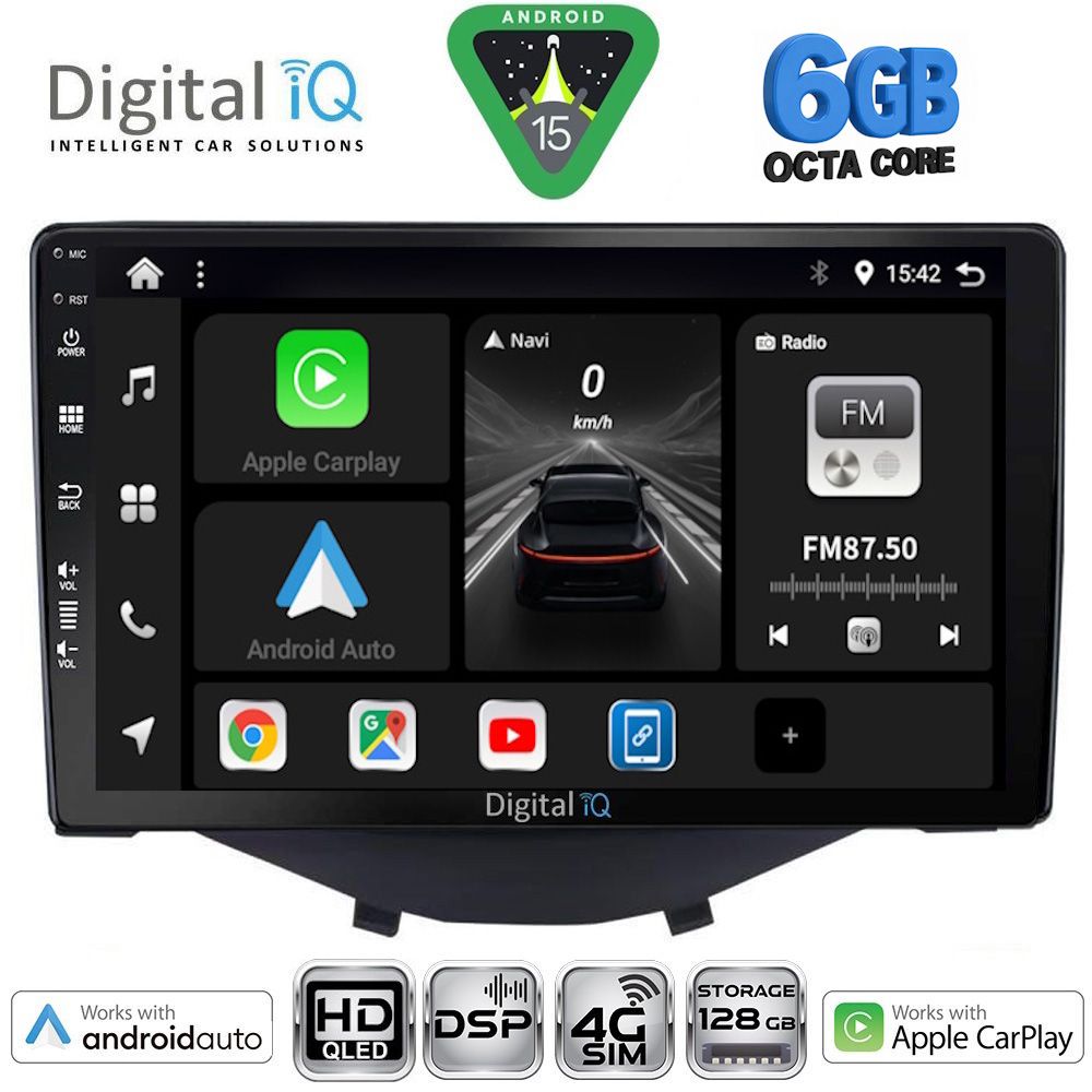 Βλησαρούλης Car Center - DIGITAL IQ BXF 17715_CPAA CLIMA-A/C (9inc) MULTIMEDIA TABLET for CITROEN C1-PEUGEOT 108-TOYOTA AYGO mod. 2014-2022