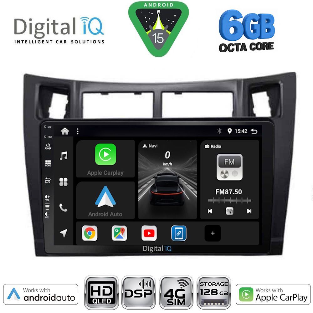 Βλησαρούλης Car Center - DIGITAL IQ BXF 17736BL_CPAA (9inc) MULTIMEDIA TABLET for TOYOTA YARIS mod. 2006-2011 (BLACK)