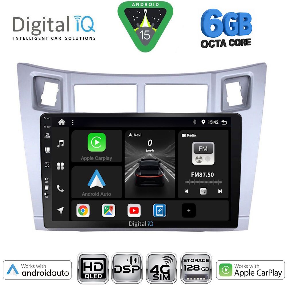 Βλησαρούλης Car Center - DIGITAL IQ BXF 17736SL_CPAA (9inc) MULTIMEDIA TABLET for TOYOTA YARIS mod. 2006-2011 (SILVER)