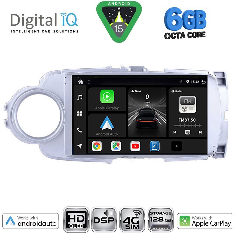 Βλησαρούλης Car Center - DIGITAL IQ BXF 17737SL_CPAA (9inc) MULTIMEDIA TABLET for TOYOTA YARIS mod. 2011-2015 (SILVER)