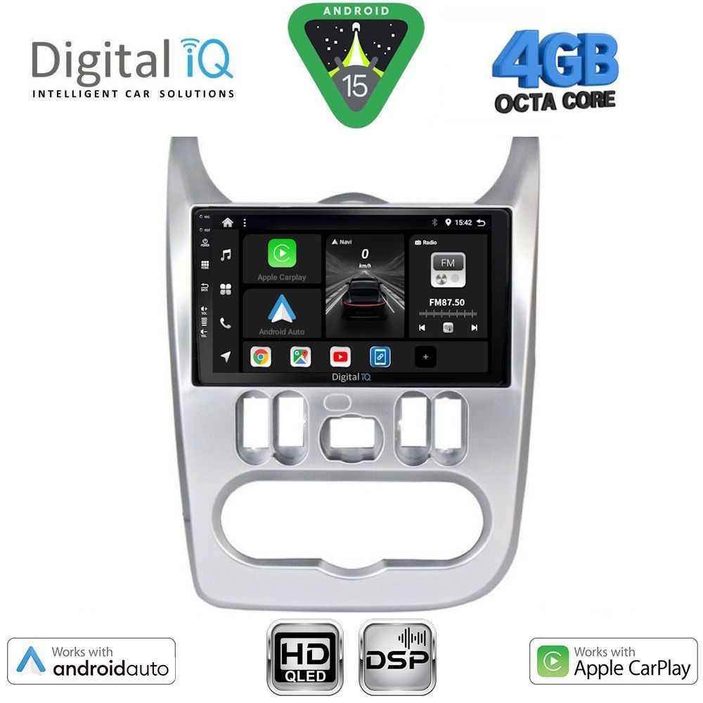 Βλησαρούλης Car Center - DIGITAL IQ BXF 16101SL_CPAA (9inc) MULTIMEDIA TABLET for DACIA DUSTER – LOGAN – SANDERO mod. 2006-2012 (SILVER)