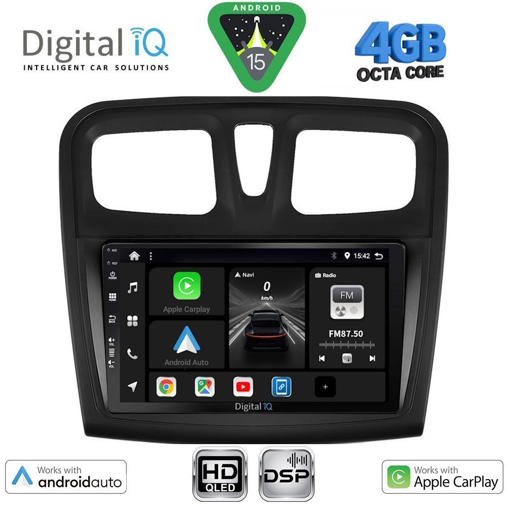 Βλησαρούλης Car Center - DIGITAL IQ BXF 16108SQ_CPAA (9inc) MULTIMEDIA TABLET for DACIA LOGAN – SANDERO mod. 2012-2019