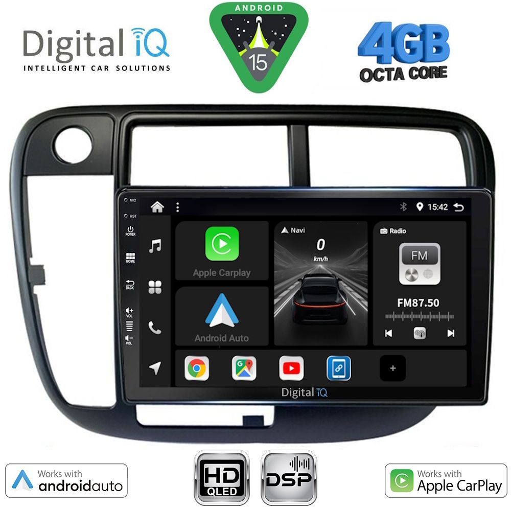Βλησαρούλης Car Center - DIGITAL IQ BXF 16186_CPAA CLIMA (9inc) MULTIMEDIA TABLET for HONDA CIVIC mod. 1995-2001