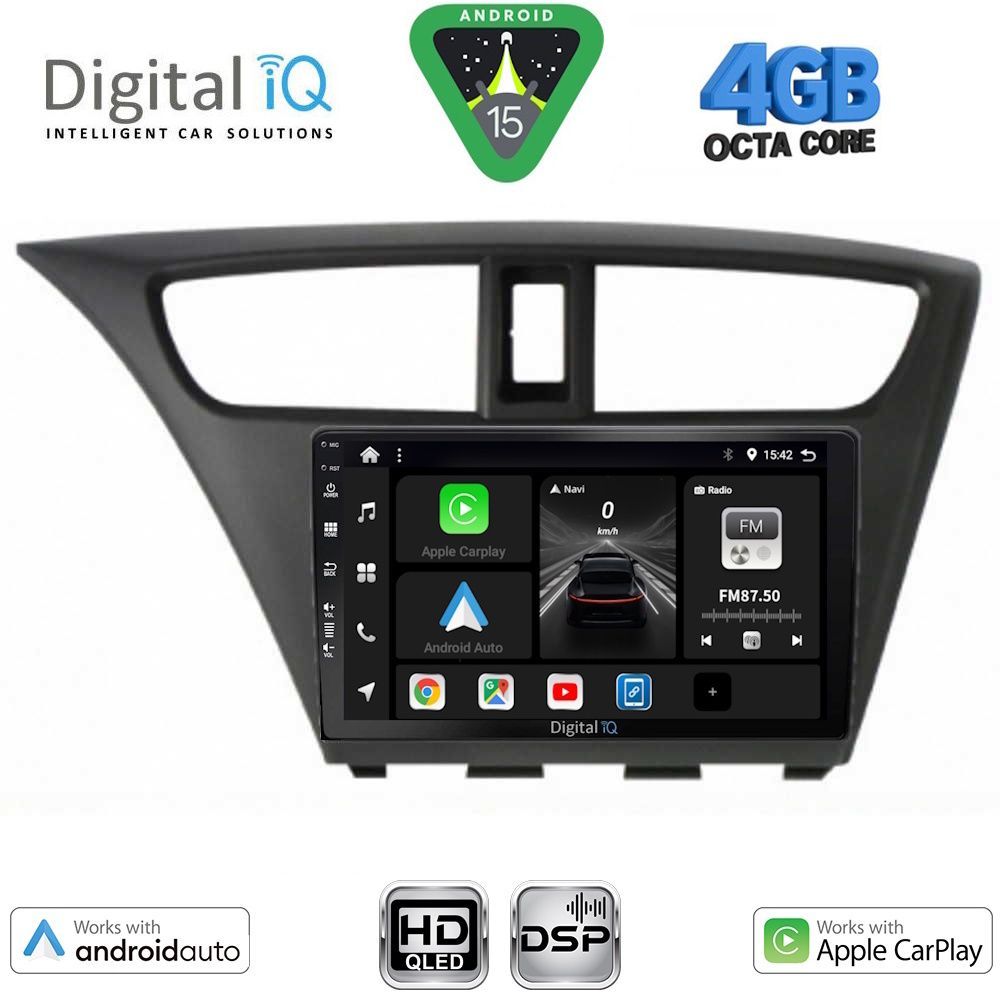 Βλησαρούλης Car Center - DIGITAL IQ BXF 16190_CPAA (9inc) MULTIMEDIA TABLET for HONDA CIVIC mod. 2012-2016