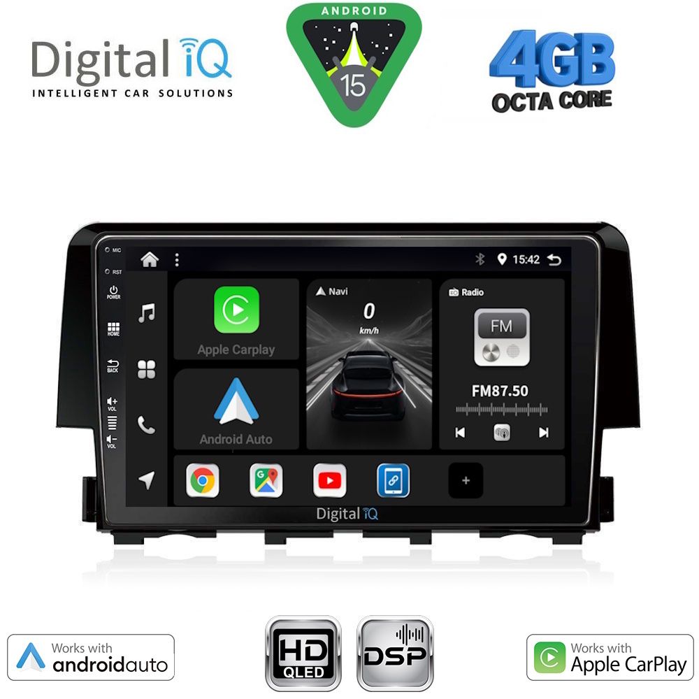 Βλησαρούλης Car Center - DIGITAL IQ BXF 16191_CPAA (9inc) MULTIMEDIA TABLET for HONDA CIVIC mod. 2016-2021