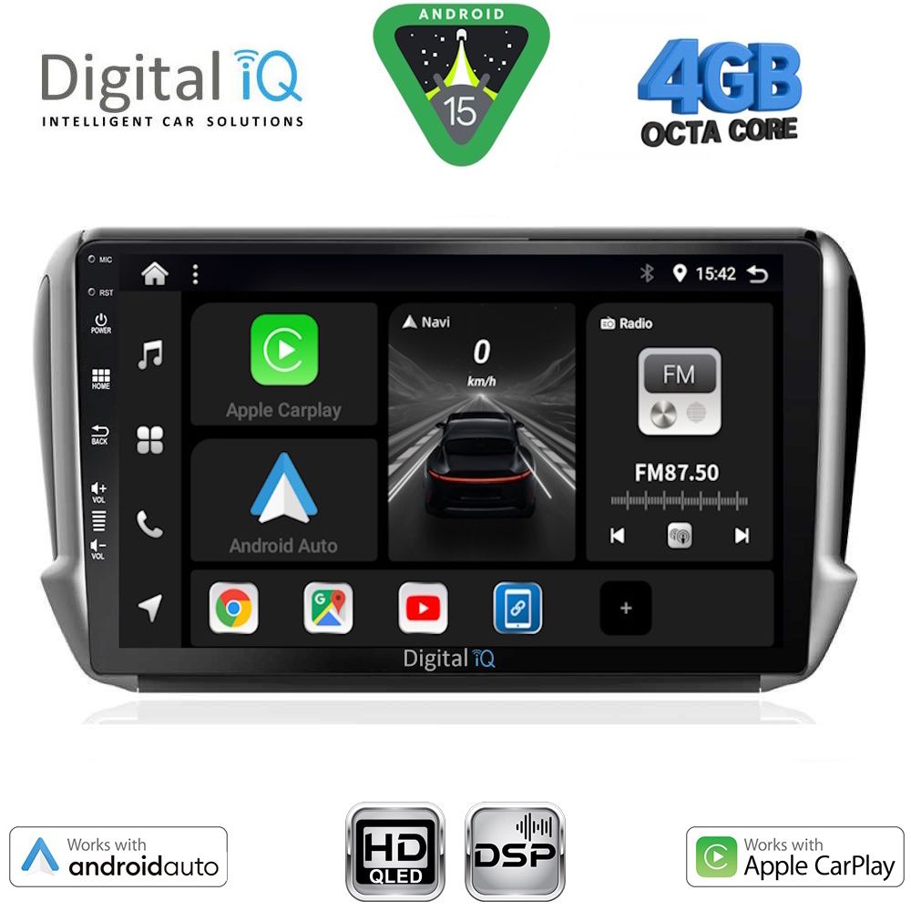 Βλησαρούλης Car Center - DIGITAL IQ BXF 16508_CPAA (10inc) MULTIMEDIA TABLET for PEUGEOT 208-2008 mod. 2012-2021