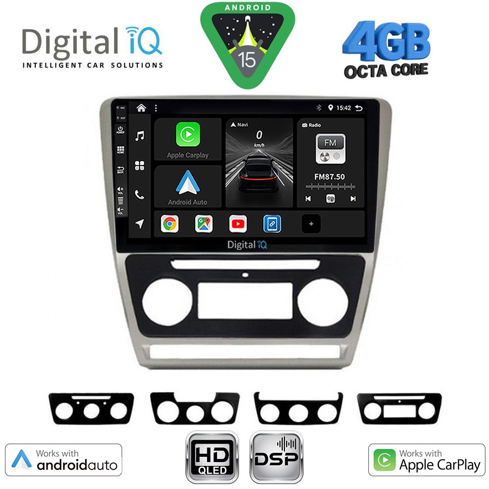 Βλησαρούλης Car Center - DIGITAL IQ BXF 16595SL_CPAA (10inc) MULTIMEDIA TABLET for SKODA OCTAVIA 5 mod. 2005-2012 (SILVER)