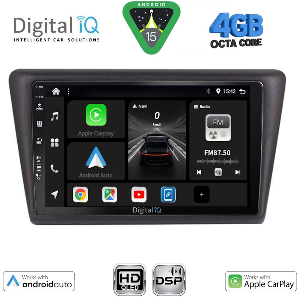 Βλησαρούλης Car Center - DIGITAL IQ BXF 16600_CPAA (9inc) MULTIMEDIA TABLET for SKODA RAPID SPACEBACK mod. 2014-2019