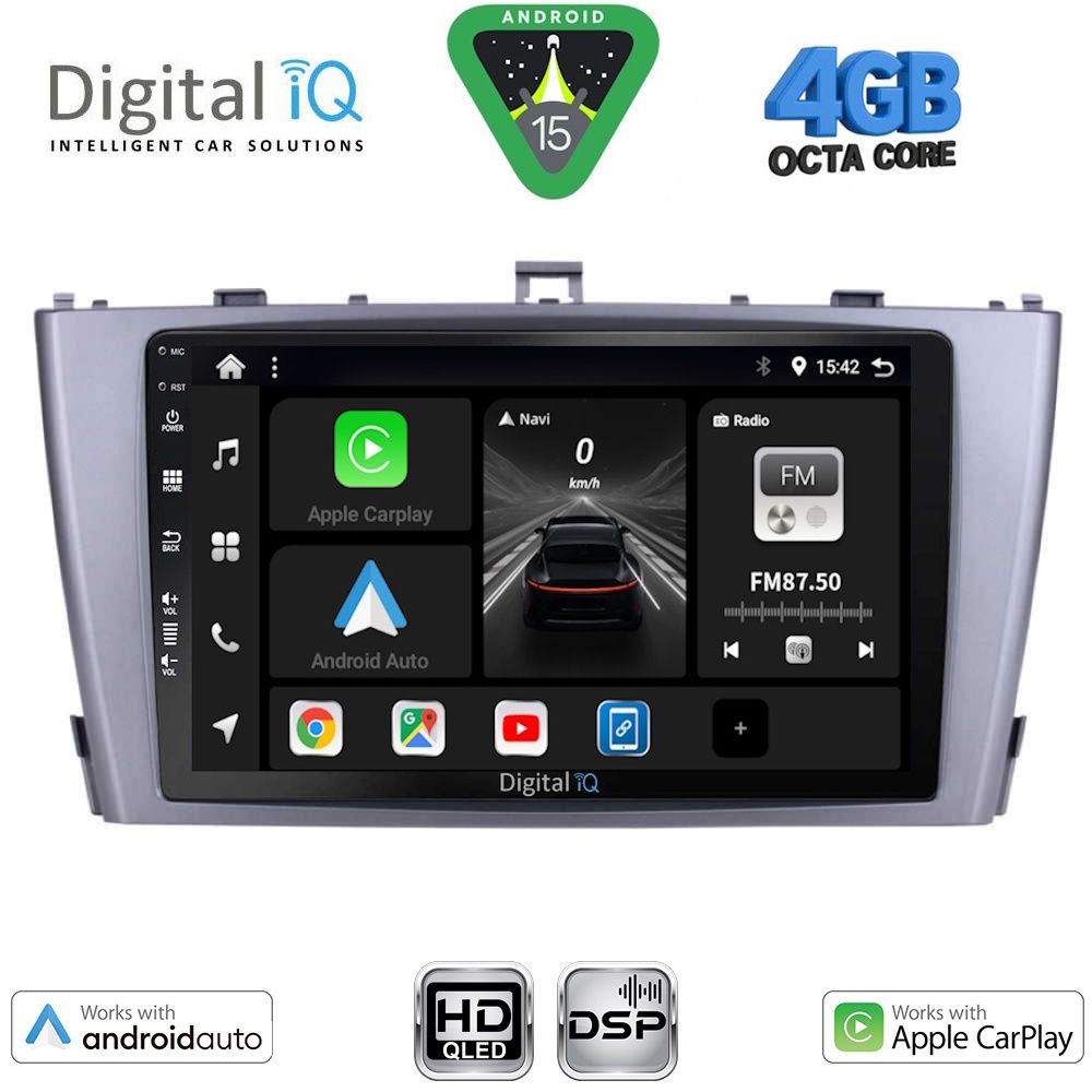 Βλησαρούλης Car Center - DIGITAL IQ BXF 16705SL_CPAA (9inc) MULTIMEDIA TABLET for TOYOTA AVENSIS (T27) mod. 2009-2015 (SILVER)