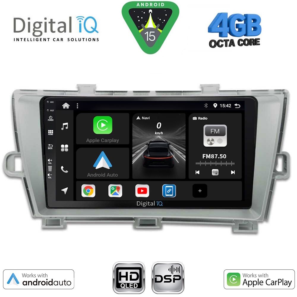 Βλησαρούλης Car Center - DIGITAL IQ BXF 16726SL_CPAA (9inc) MULTIMEDIA TABLET for TOYOTA PRIUS mod. 2009-2015 (SILVER)