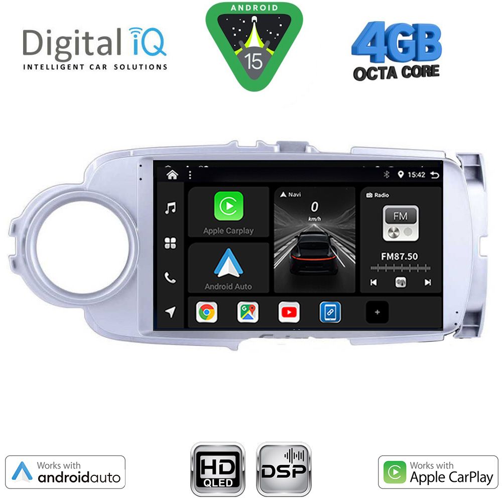 Βλησαρούλης Car Center - DIGITAL IQ BXF 16737SL_CPAA (9inc) MULTIMEDIA TABLET for TOYOTA YARIS mod. 2011-2015 (SILVER)