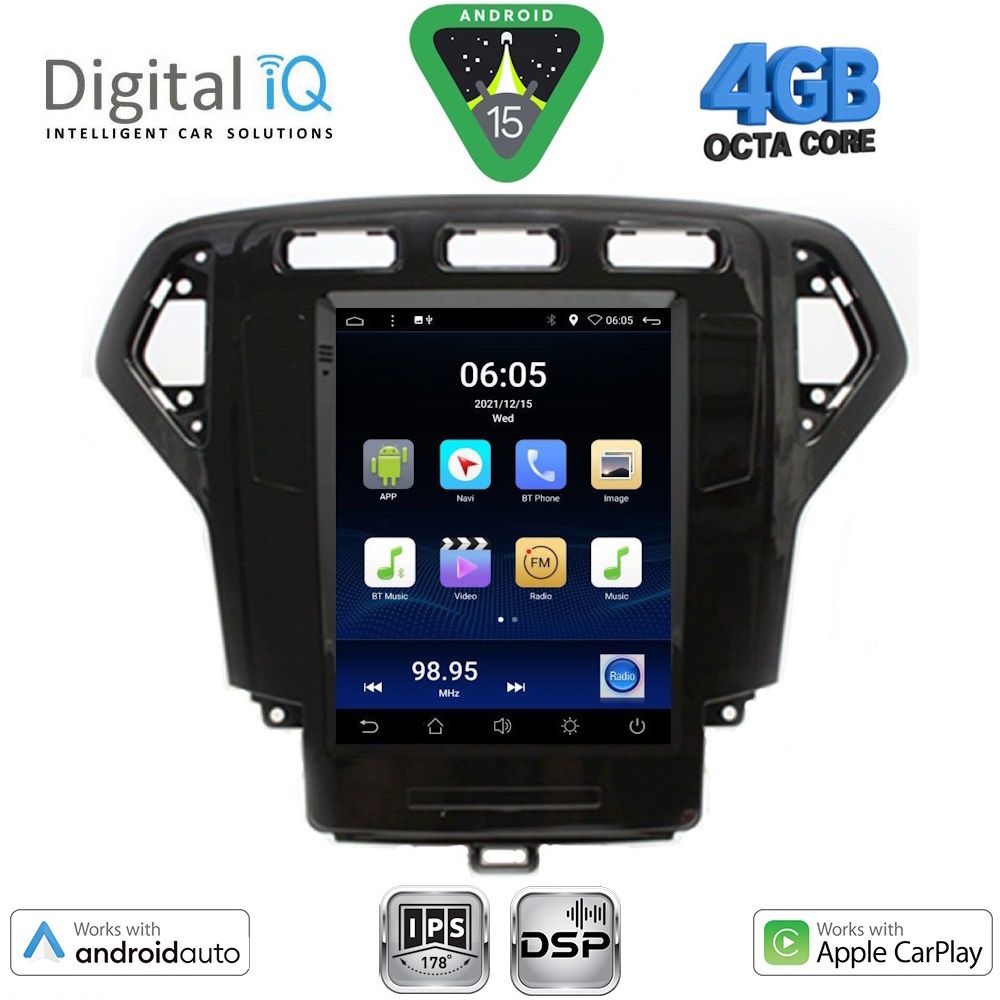 Βλησαρούλης Car Center - DIGITAL IQ BXF 6957_CPAA TESLA STYLE for FORD MONDEO mod. 2007-2010