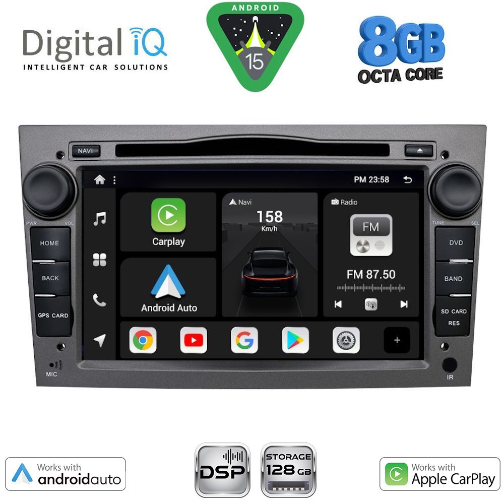 Βλησαρούλης Car Center - DIGITAL IQ BXF 719GR_CPAA (7" DVD) MULTIMEDIA SYSTEM for OPEL ALL mod. 2004-2012 (GREY)