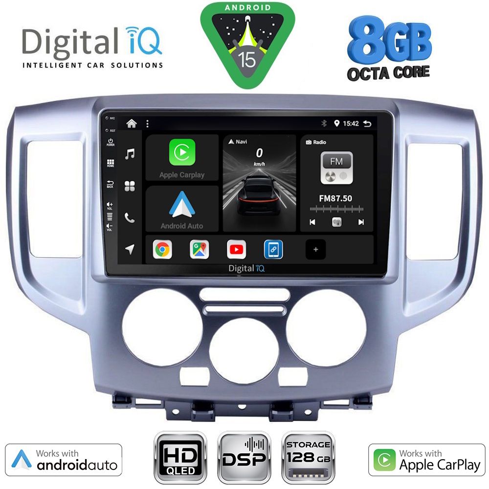 Βλησαρούλης Car Center - DIGITAL IQ BXF 7458SL_CPAA (9inc) MULTIMEDIA TABLET for NISSAN NV 200 mod. 2009-2020 (SILVER)