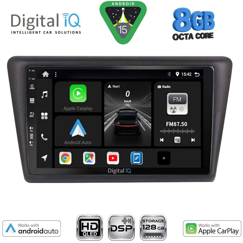 Βλησαρούλης Car Center - DIGITAL IQ BXF 7600_CPAA (9inc) MULTIMEDIA TABLET for SKODA RAPID SPACEBACK mod. 2014-2019