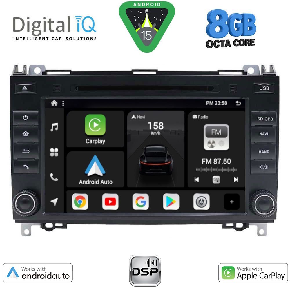 Βλησαρούλης Car Center - DIGITAL IQ BXF 768_CPAA (8'' DVD) MULTIMEDIA SYSTEM for MERCEDES A – B – SPRINTER – VITO – VIANO mod. 2007-2019