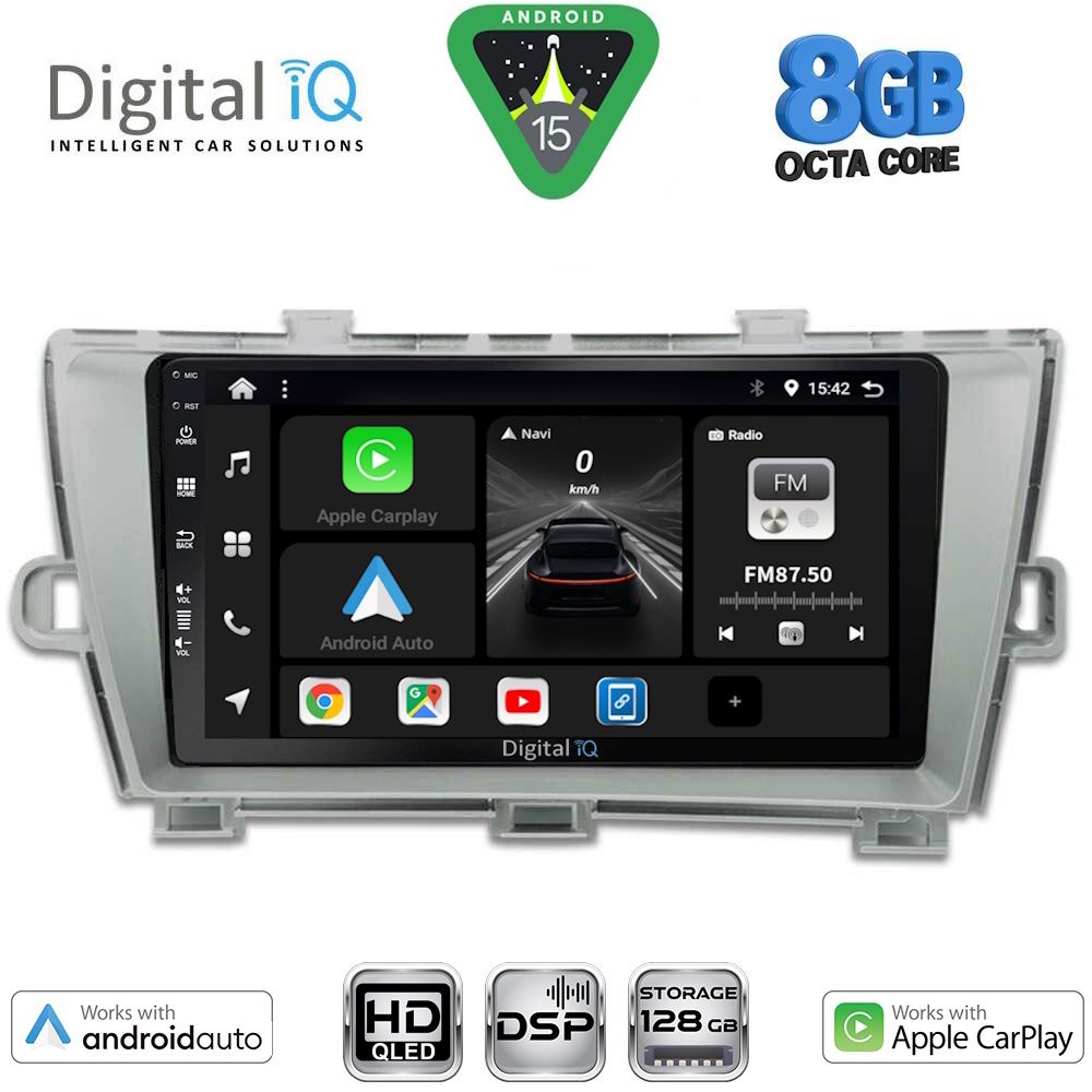 Βλησαρούλης Car Center - DIGITAL IQ BXF 7726SL_CPAA (9inc) MULTIMEDIA TABLET for TOYOTA PRIUS mod. 2009-2015 (SILVER)