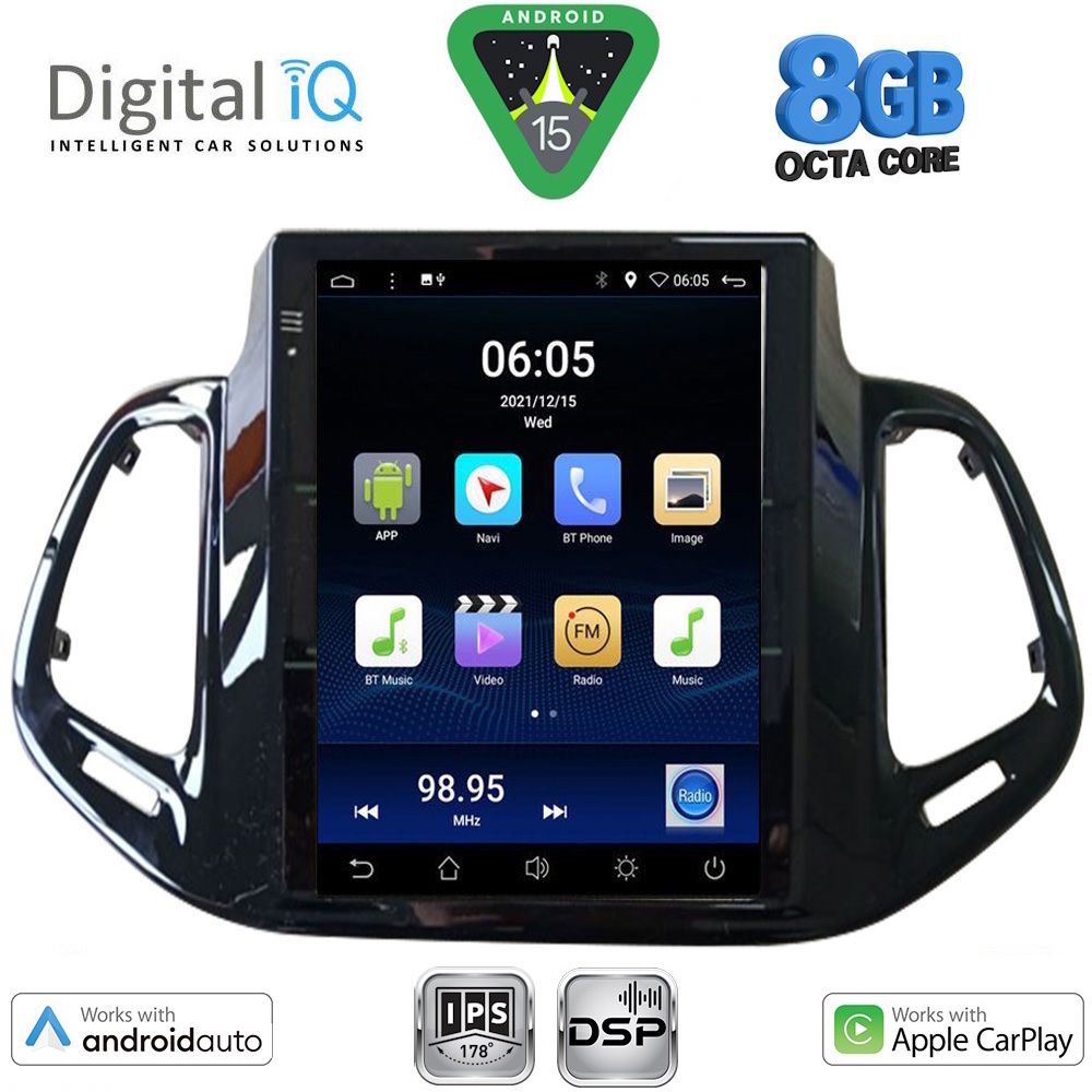 Βλησαρούλης Car Center - DIGITAL IQ BXF 7878_CPAA TESLA STYLE for JEEP COMPASS mod. 2017-2021