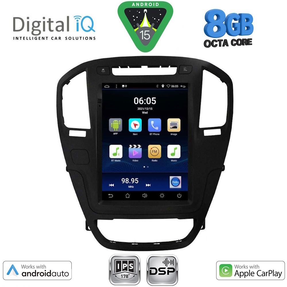 Βλησαρούλης Car Center - DIGITAL IQ BXF 7914BL_CPAA TESLA STYLE for OPEL INSIGNIA mod. 2008-2013 (Black colour)