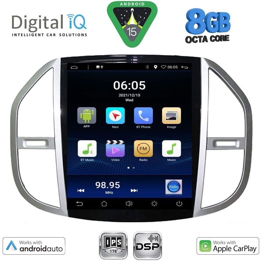 Βλησαρούλης Car Center - DIGITAL IQ BXF 7960_CPAA TESLA STYLE for MERCEDES VITO mod. 2015-2024