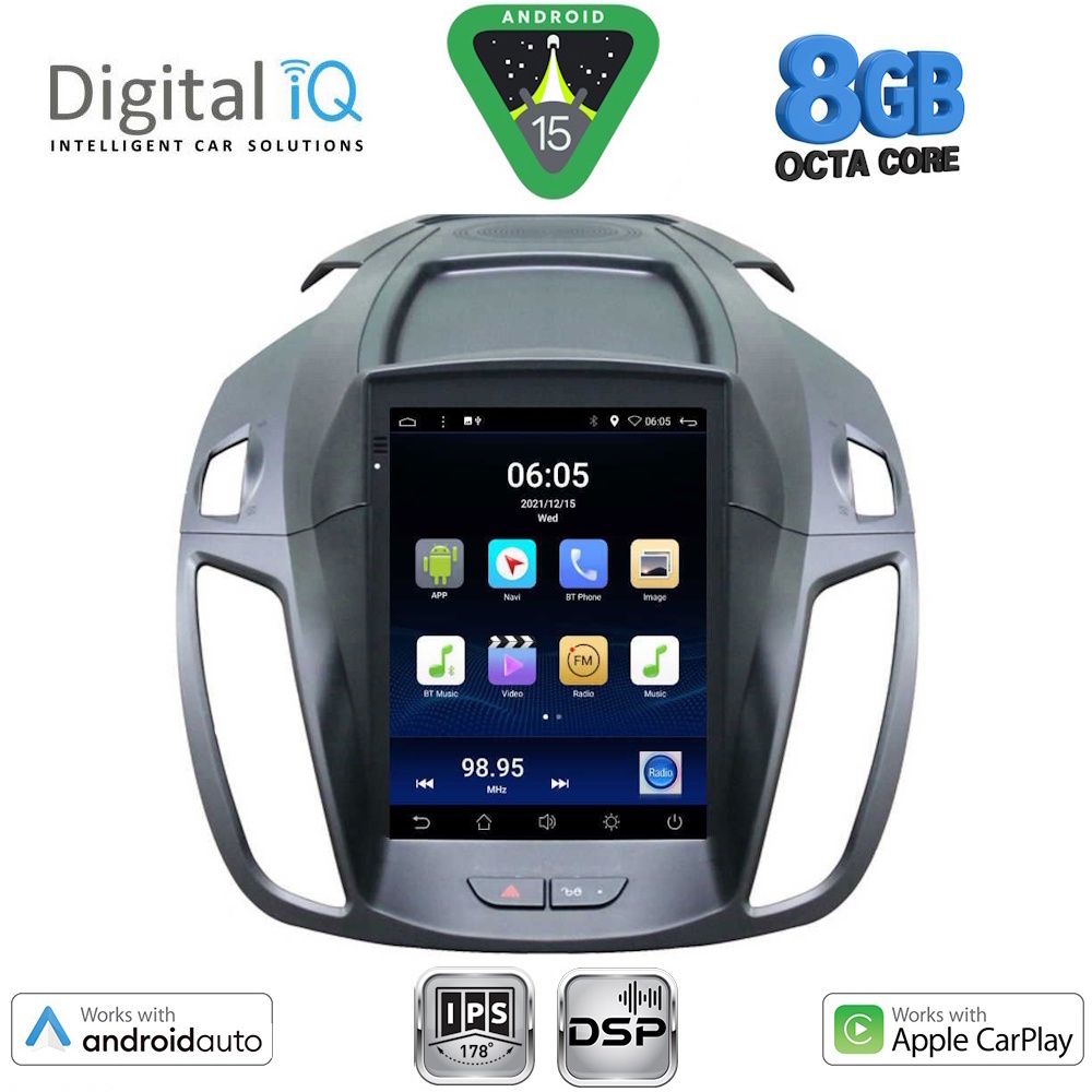 Βλησαρούλης Car Center - DIGITAL IQ BXF 7964_CPAA TESLA STYLE for FORD KUGA mod. 2013-2019