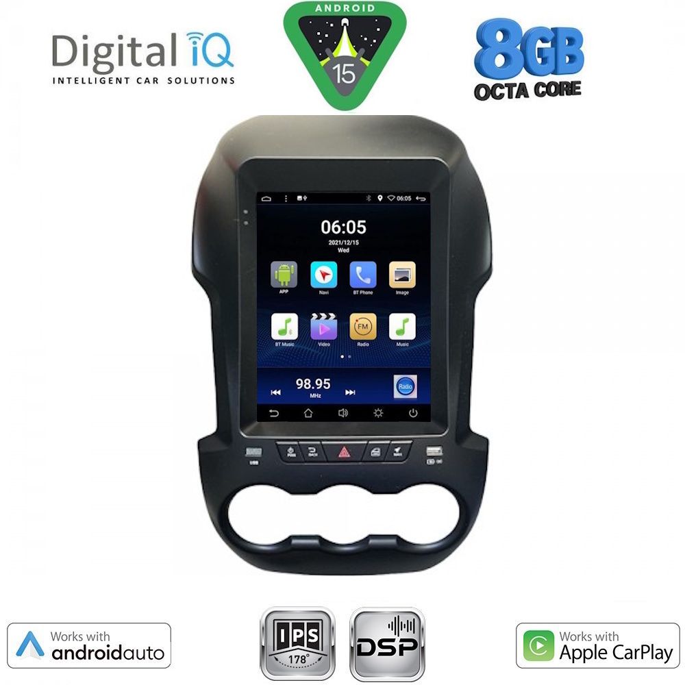 Βλησαρούλης Car Center - DIGITAL IQ BXF 7971_CPAA TESLA STYLE for FORD RANGER mod. 2011-2015